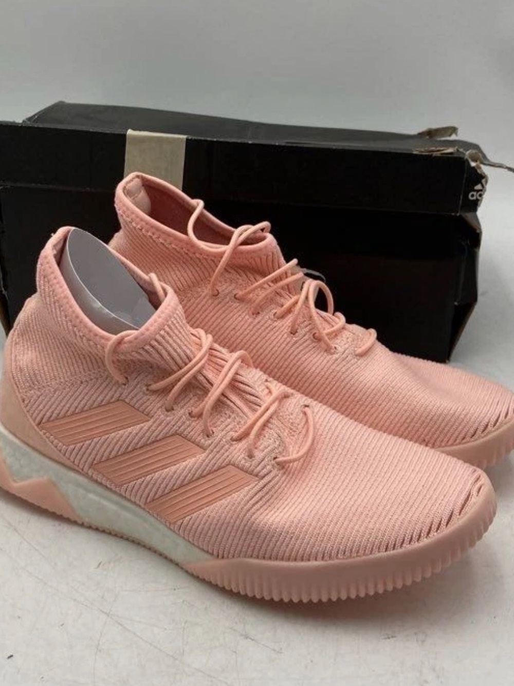 Adidas men’s  Pink Knit High-Top Sneakers size 8.5